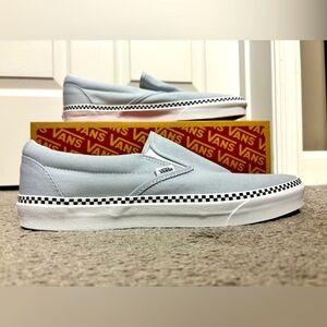 New Men’s Vans- Classic Slip-O Checkerboard Foxing Gray Size 13